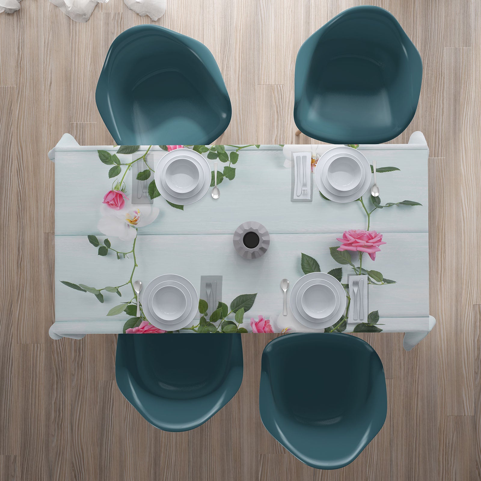Tablecloth Roses and Orchids