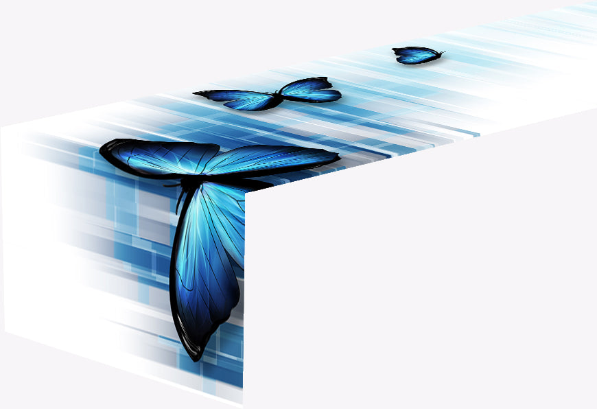 Table Runner Blue Butterflies - Wellmira