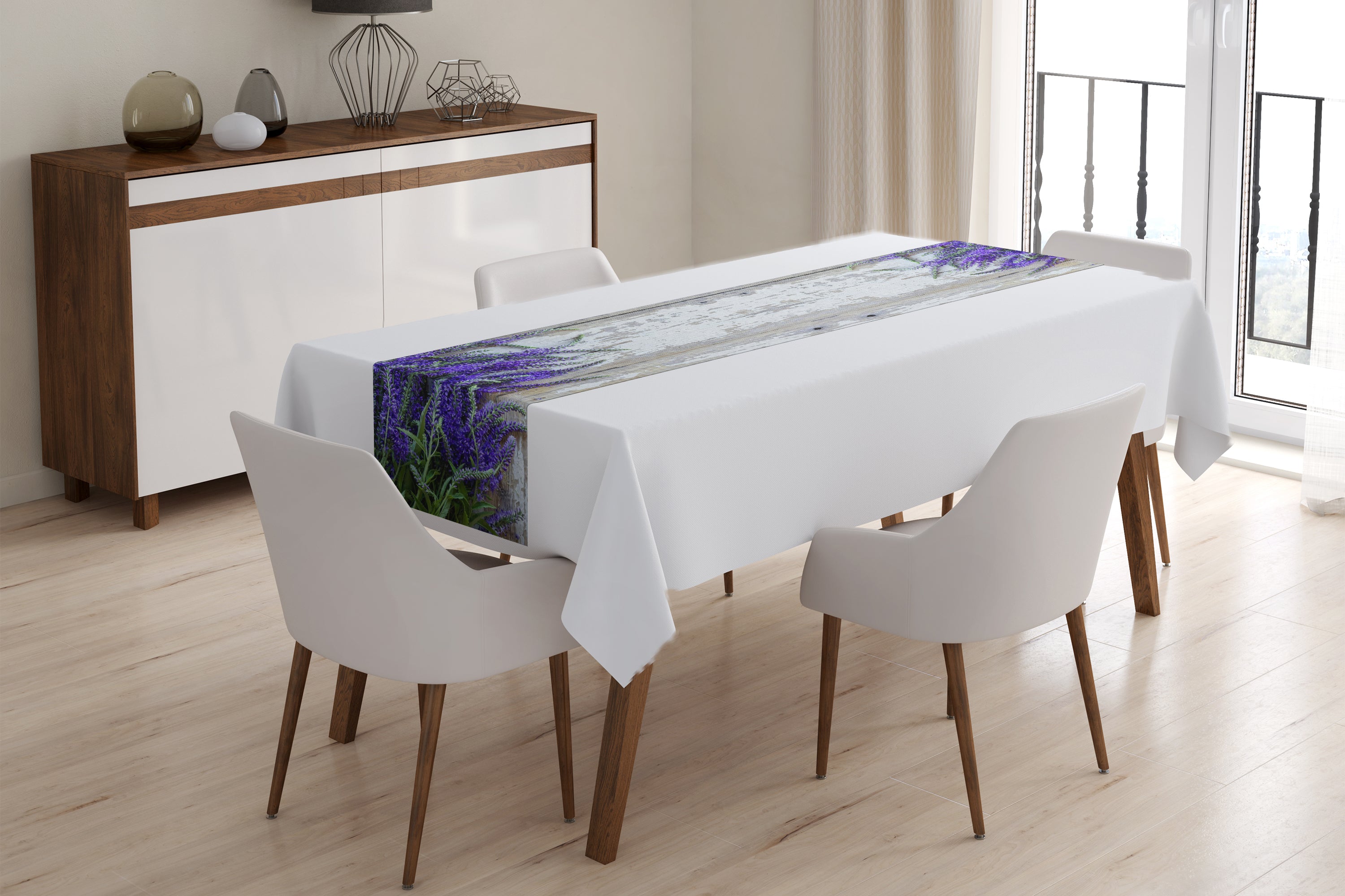 Table Runner Lavender on the wood - Wellmira