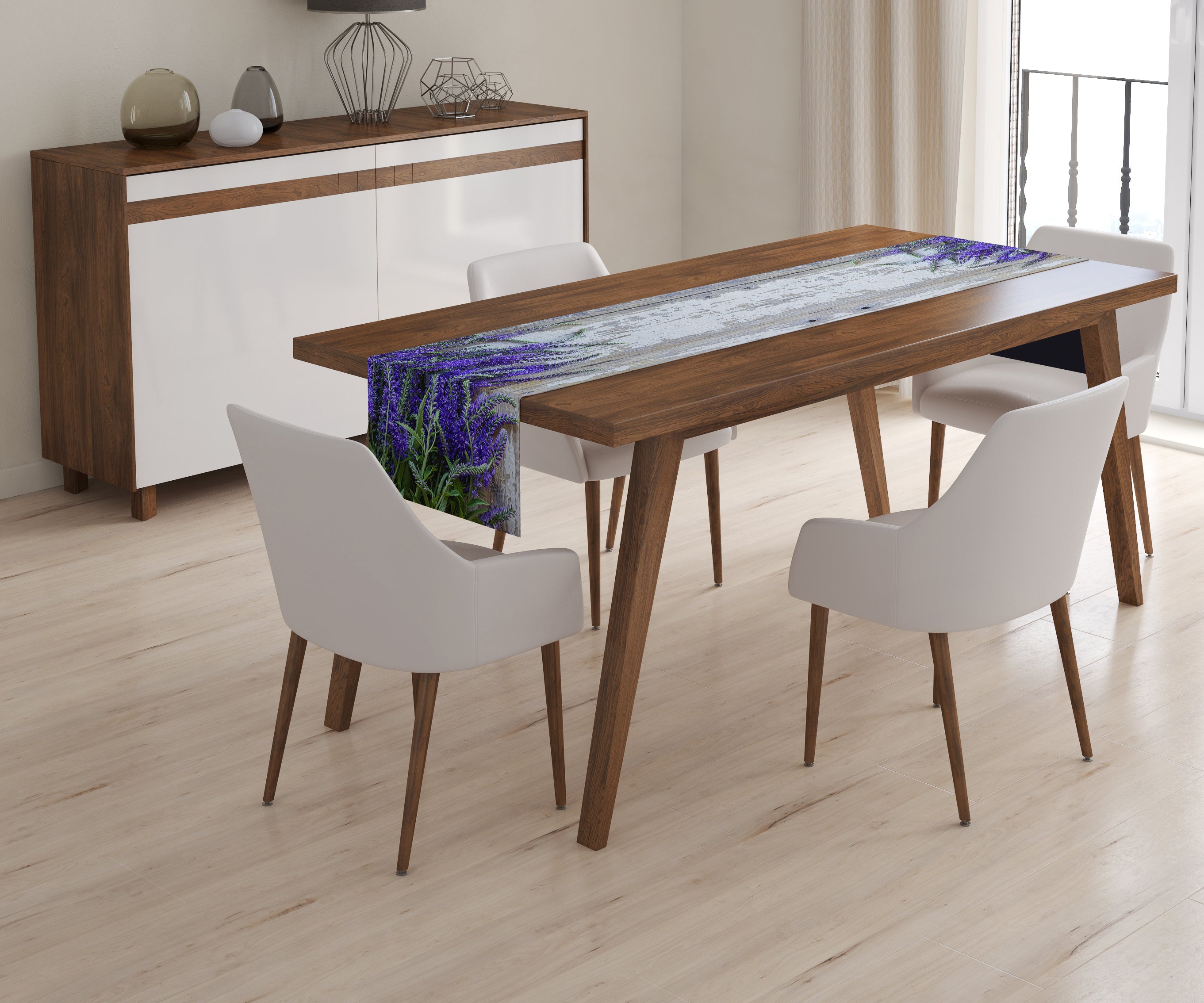Table Runner Lavender on the wood - Wellmira