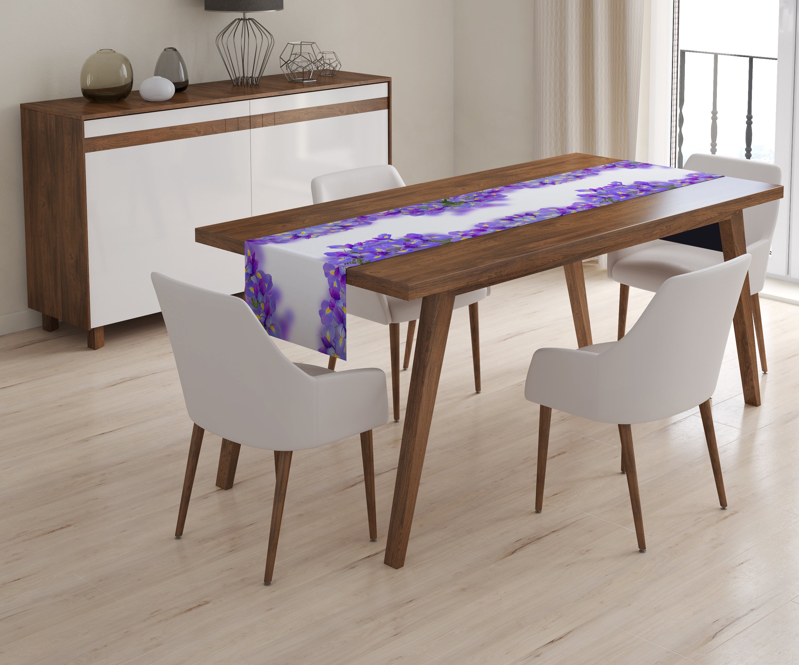 Table Runner Spring Irises - Wellmira