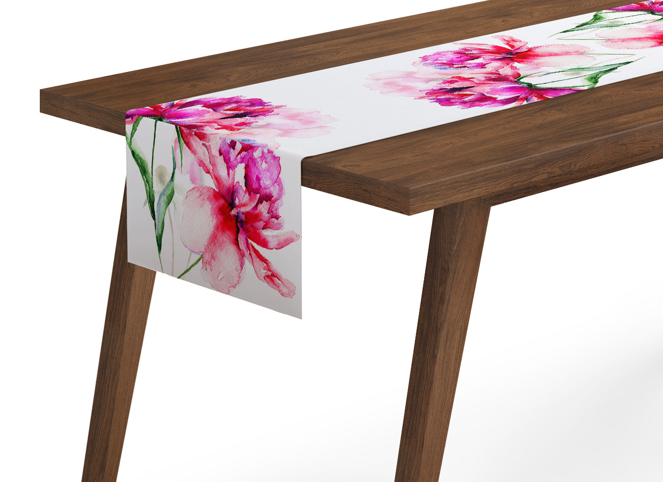 Table Runner Watercolor peonies - Wellmira