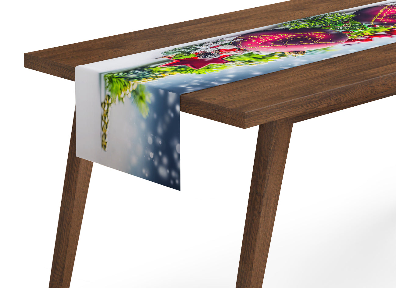 Table Runner Xmas Decorations with Snow - Wellmira