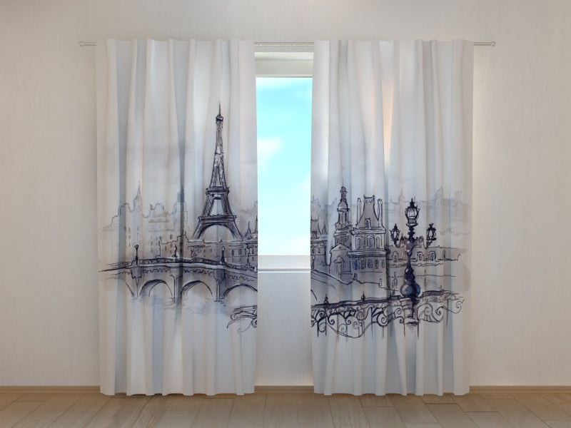 Photo Curtain Watercolor Paris