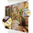 Set of 8 Panel Curtains Fabulous Tree with Green Flowers