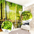 Set of 8 Panel Curtains Abstract Floral Pattern