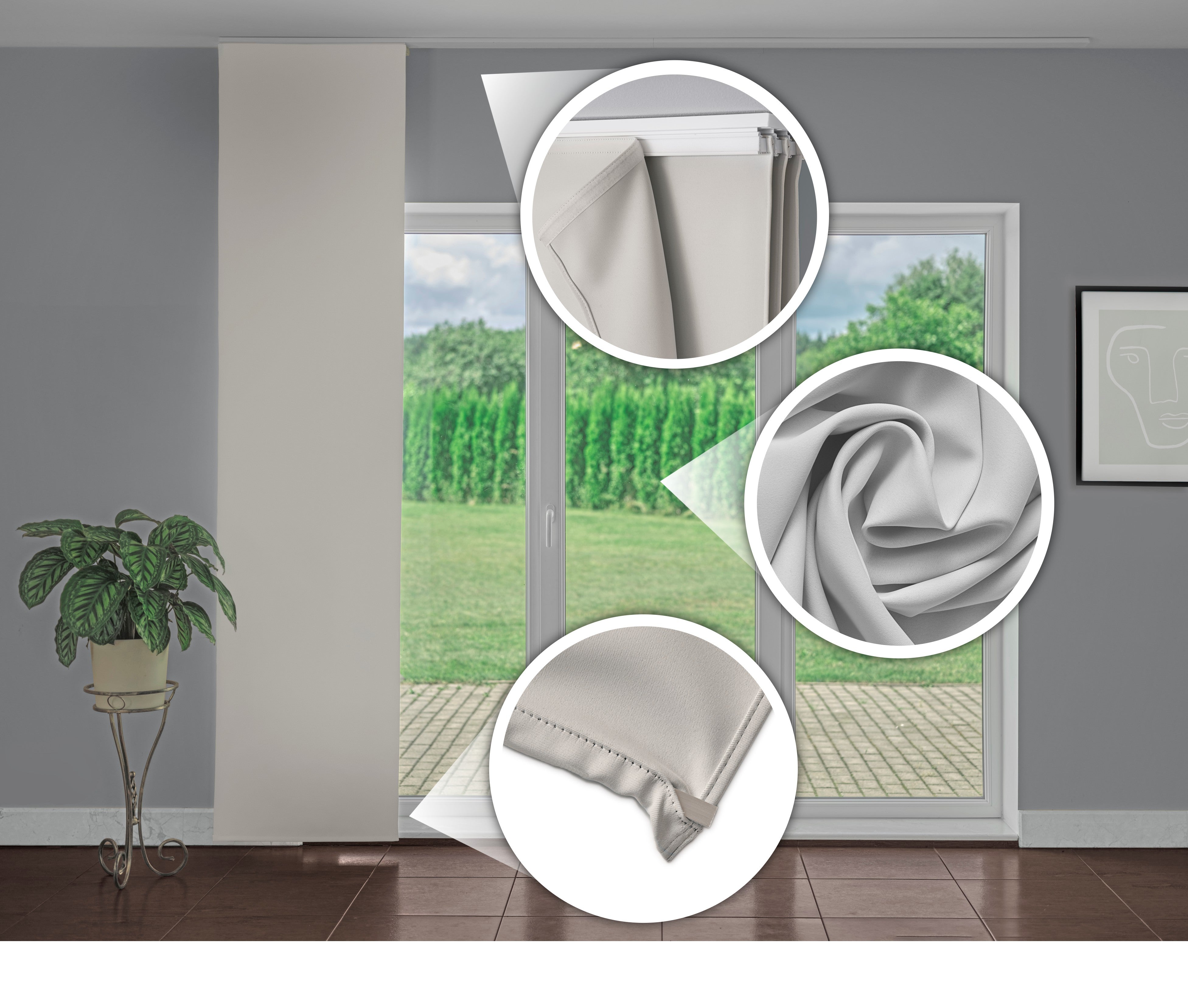 White Color Blackout Panel Curtain