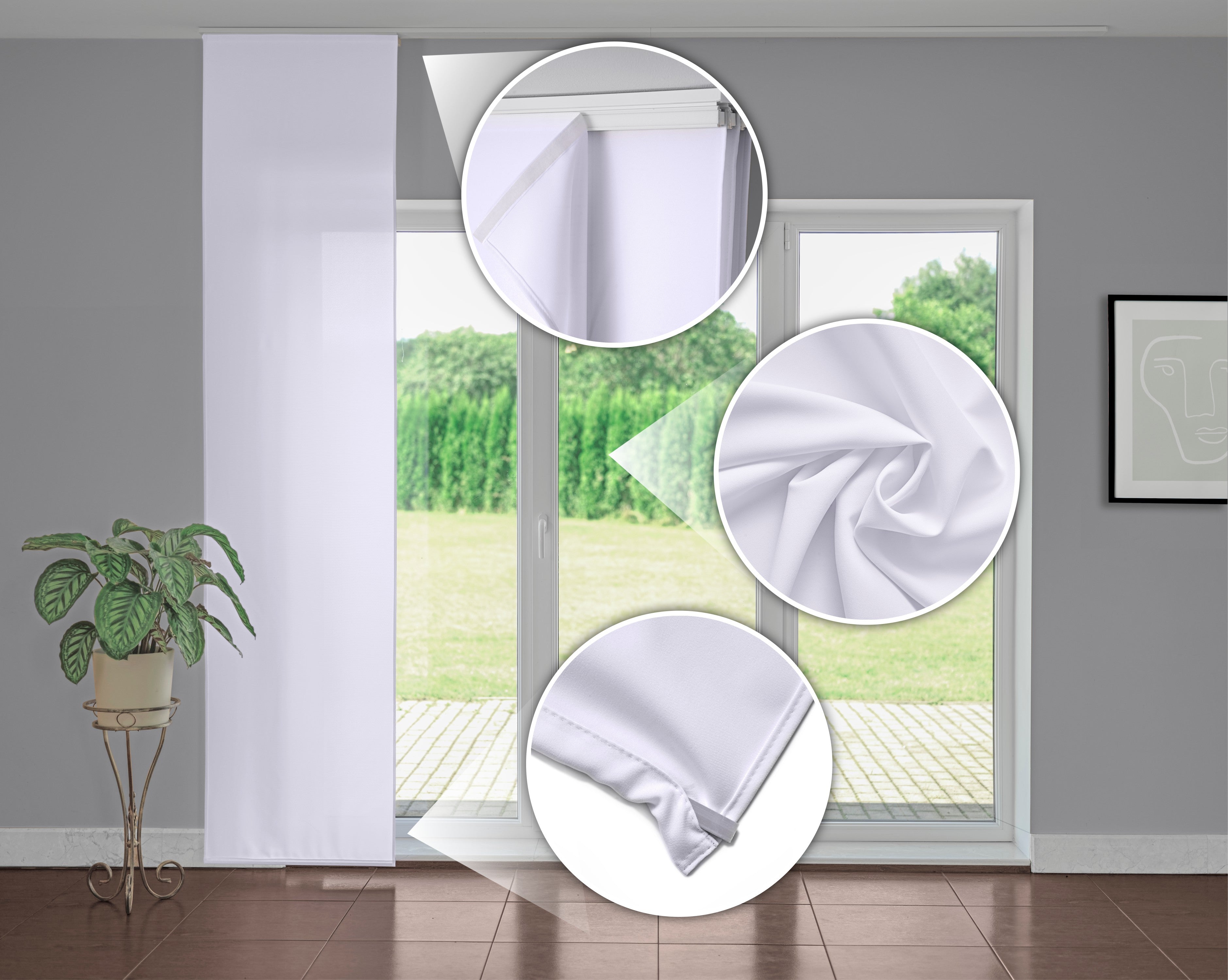 White Color Screen Panel Curtain