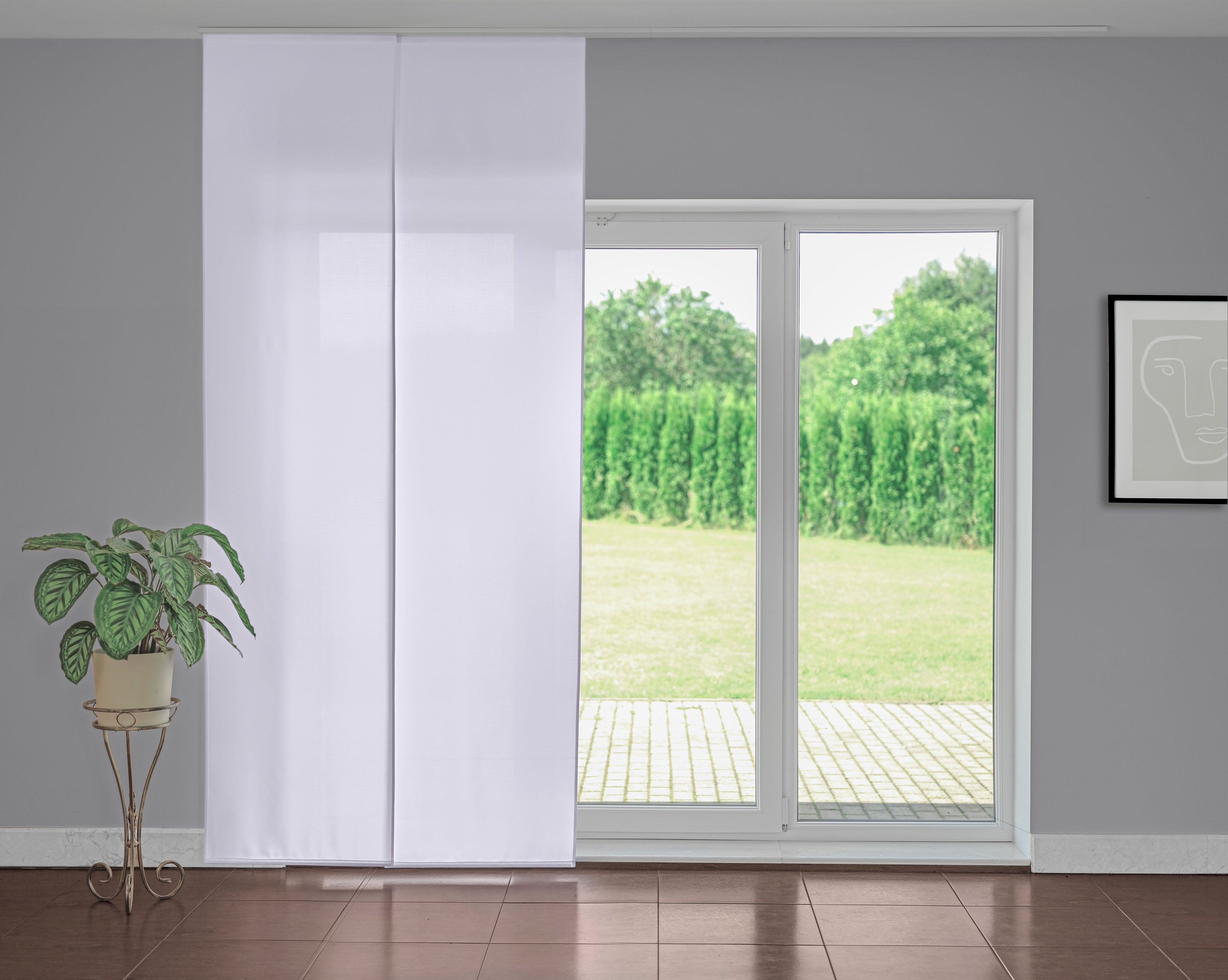 White Color Screen Panel Curtain