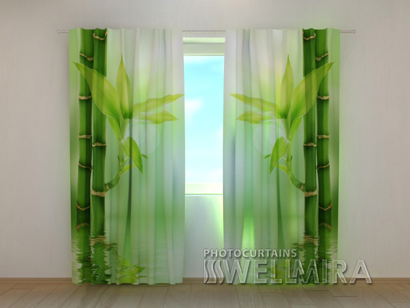 Photo Curtain Green Bamboo